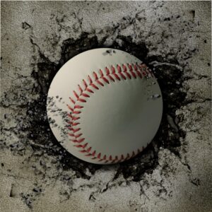 Baseball in Concrete Microfiber Duvet Cover