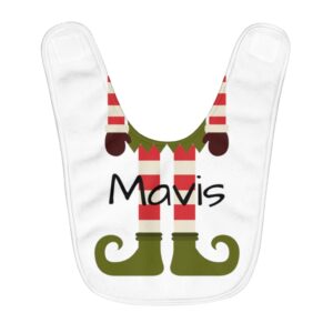 Personalized Elf Fleece Baby Bib – Great Gift for Baby for Christmas or Holidays