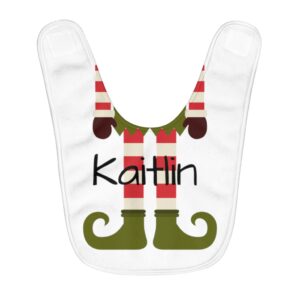 Copy of Personalized Elf Fleece Baby Bib – Great Gift for Baby for Christmas or Holidays
