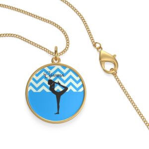 Blue Teal Turquoise Personalized Gymnastics Girls Single Loop Necklace