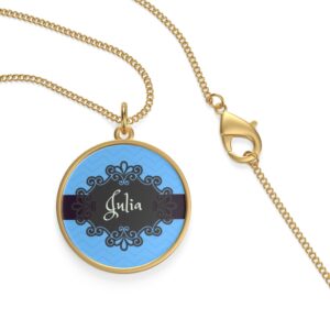 Personalized Blue and Black Single Loop Necklace
