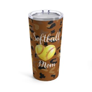 Softball Mom Leopard Tumbler 20oz