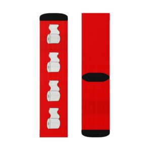 Bright Red Toilet Paper Sublimation Socks