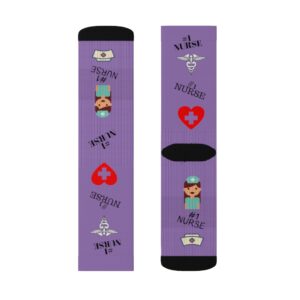 Purple Nurse Socks – #1 Nurse Socks – Nurse Gift – Nurse Appreciation Gift – Sublimation Socks