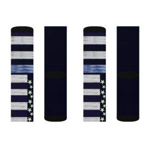 Thegabellashoppe Blue Line Sublimation Socks