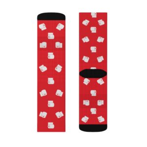 Bright Red Toilet Paper Sublimation Socks