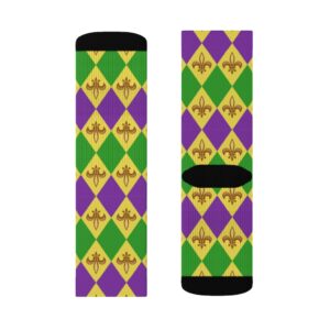 Mardi Gras Sublimation Socks