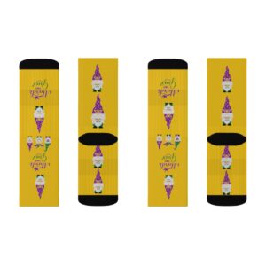 Yellow Mardi Gras Socks Sublimation Socks