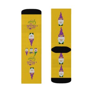 Yellow Mardi Gras Socks Sublimation Socks