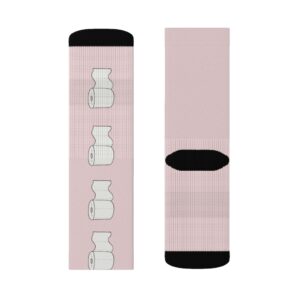 Pale Pink Toilet Paper Sublimation Socks