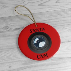 Santa Cam Ceramic Ornament