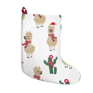 Llama Santa and Cactuses Christmas Stockings