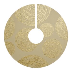 Gold and Taupe Modern Trendy Christmas Tree Skirts
