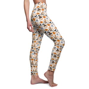 Fun Halloween Pattern, Fun Halloween Leggings, Fun Halloween Print, Women’s Cut & Sew Casual Leggings