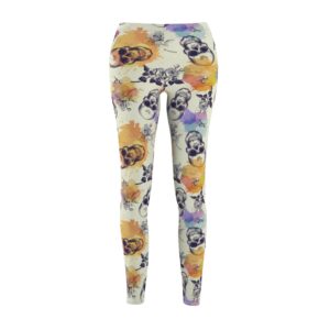 Skulls and Roses Halloween Women’s Cut & Sew Casual Leggings