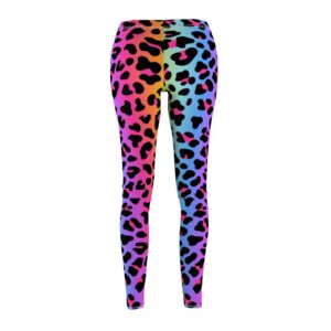 Rainbow Leopard Print Women’s Cut & Sew Casual Leggings