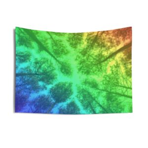 Rainbow Colorful Vibrant Forest Sky Indoor Wall Tapestries