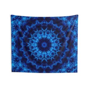 Royal Blue Creative colorful Mandala, sacred, abstract kaleidoscope Indoor Wall Tapestries