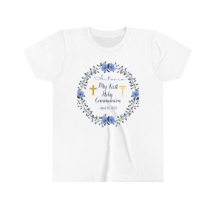Copy of Boy First Holy Communion Personalized Shirt Youth Short Sleeve Tee