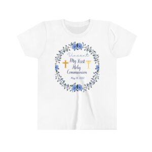 Boy First Holy Communion Personalized Shirt Youth Short Sleeve Tee