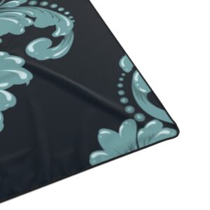 Blue Green Damask Polyester Blanket