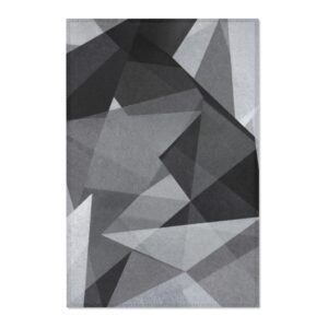 Gray Black Abstract Area Rugs