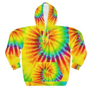 Rainbow tie dye all over print AOP Unisex Pullover Hoodie