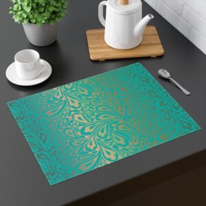 Blue Green Paisley Placemat