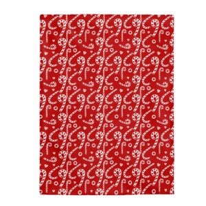 Candy Cane Fun Christmas Holiday Blanket – Throw – Bedding – Festive – Cheerful – Bright – Velveteen Plush Blanket