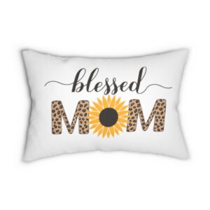 Sunflower Blessed Mom Spun Polyester Lumbar Pillow