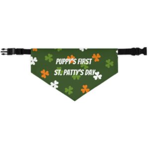Puppy’s First St Pattys Day  Pet Bandana Collar