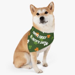 Puppy’s First St Pattys Day  Pet Bandana Collar