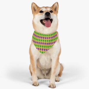 Mardi Gras Pattern Fleur De Lis Pet Bandana Collar