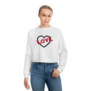 Heart, Love Women’s Cropped Fleece Pullover