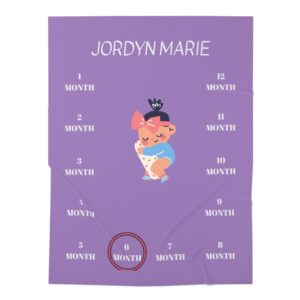 Personalized Monthly Milestone Baby Swaddle Blanket