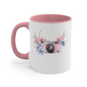 Pink Camera Accent Coffee Mug, 11oz