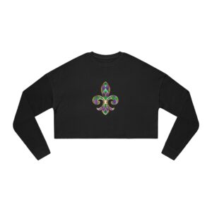 Mardi Gras Fleur De Lis Women’s Cropped Sweatshirt