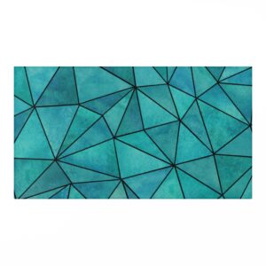 Teal Black Geometric Dornier Rug