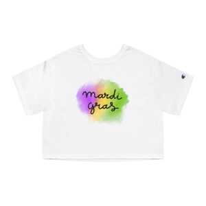 Watercolor Mardi Gras Champion Women’s Heritage Cropped T-Shirt