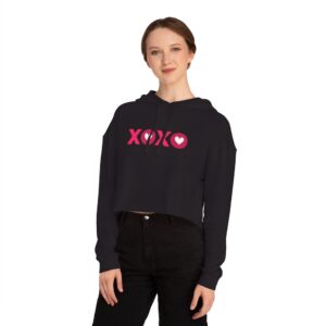 Valentine’s Day XOXO Womens Cropped Hooded Sweatshirt