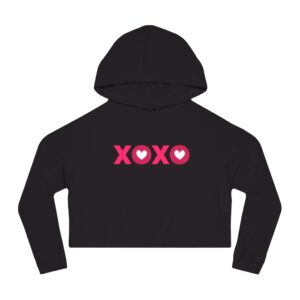 Valentine’s Day XOXO Womens Cropped Hooded Sweatshirt