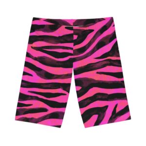 Pink Zebra Print Women’s Bike Shorts