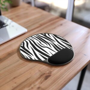 Zebra Print Mouse Pad With Wrist Rest