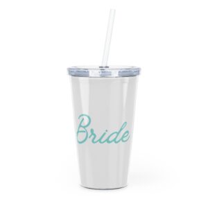 Personalized Bride Plastic Tumbler with Straw