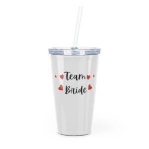 Team Bride Plastic Tumbler with Straw