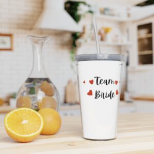 Team Bride Plastic Tumbler with Straw