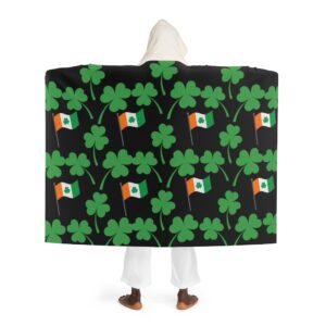 St Patrick’s Day Hooded Sherpa Fleece Blanket