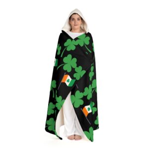 St Patrick’s Day Hooded Sherpa Fleece Blanket