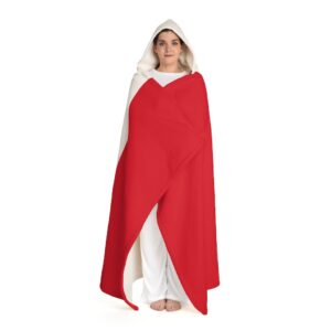 Peruvian Flag Hooded Sherpa Fleece Blanket