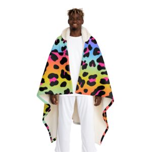 Leopard Hooded Sherpa Fleece Blanket